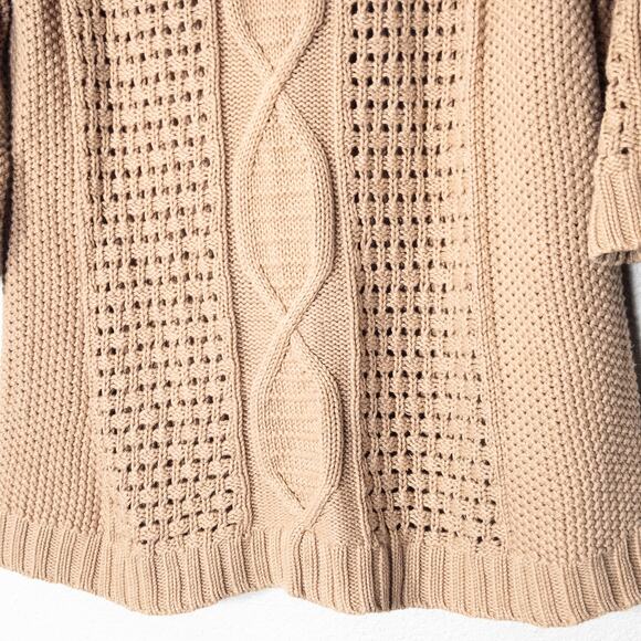 Gap Cable Knit Sweater Beige Size L V Neck Coastal Quiet Luxury - Picture 5 of 8